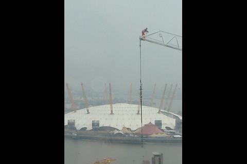 Crane worker at Canary Wharf